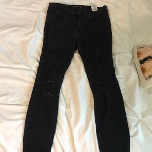 Ripped black high waisted jeans